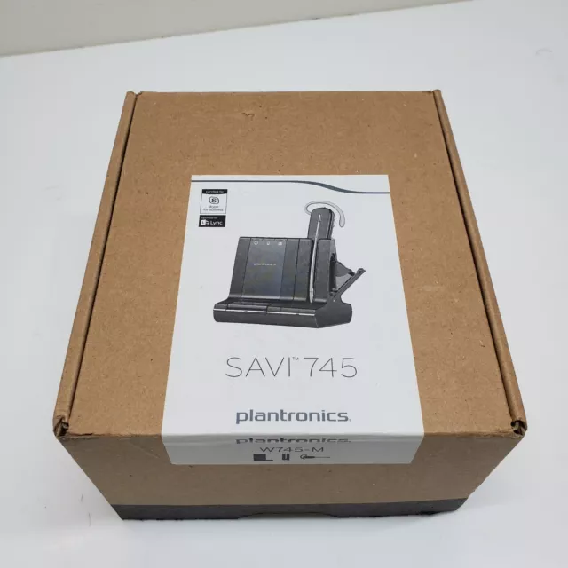 Plantronics Savi W745-M 3-In-1 DECT Wireless Headset for Phone, PC & Mobile NEW
