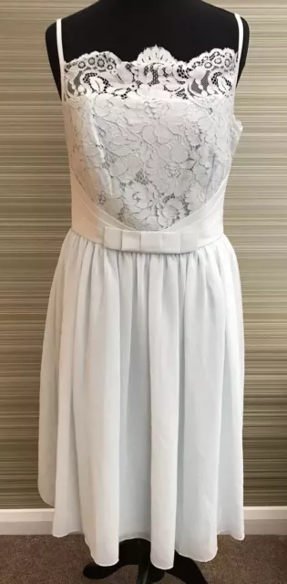 ROBE TED BAKER 10 COMME NEUF VERT MIME DENTELLE BODICE TUTU nœud fête invité de mariage neuf avec étiquettes