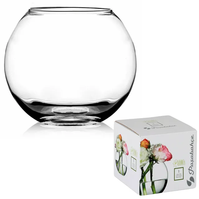 12cm Clear Glass Vase Round Flower Pot Fish Bowl Party Decor Floral Display Gift