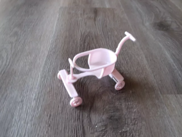 Vintage Plastic Jeryco Pink Baby Stroller Toy 2 1/2 Inch Tall
