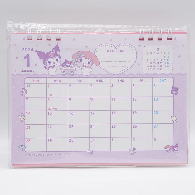 SANRIO JAPAN MY Melody & Kuromi 2024 Desktop Calendar Made in JAPAN EUR