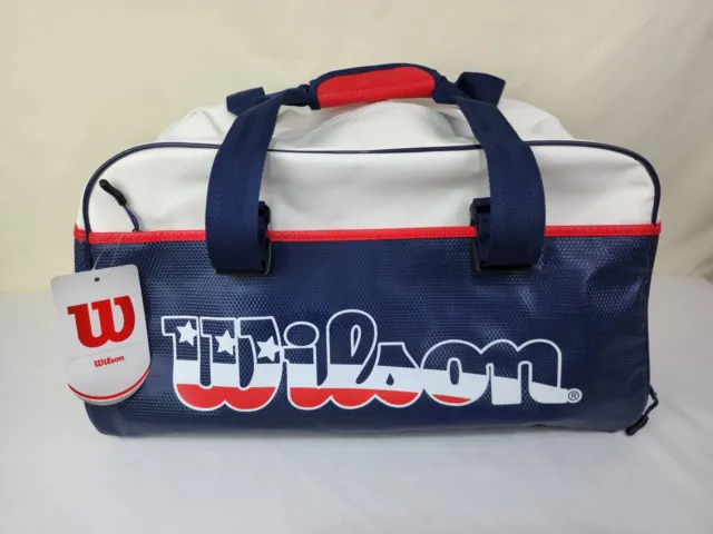 NEW with tags Wilson Small Red White Blue Duffel Tennis Bag