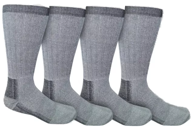 4 Pack of Yacht & Smith Mens Terry Lined Merino Wool Thermal Boot Socks