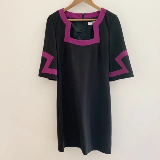 Trina Turk Sheath Dress Size 2 Black Purple