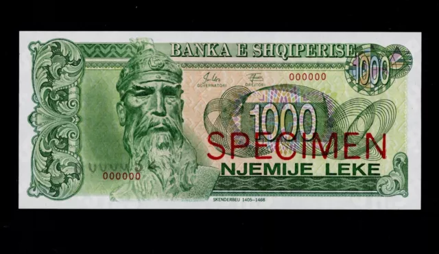 ALBANIA SPECIMEN 1000 LEKE  1992  PICK # 54s  AU-UNC.