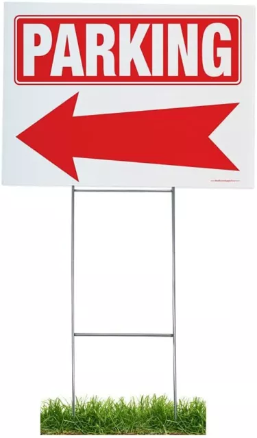 Large Double Sided Parking Arrow Yard Sign Complete Kit w/Stake(s)(1,2,3 or 5pk)