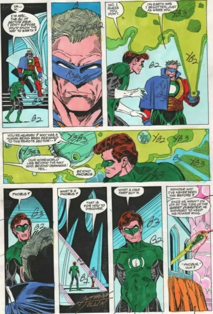 Action Comics Weekly Green Lantern #632 Production Art Tollin Signed Coa Pg 7