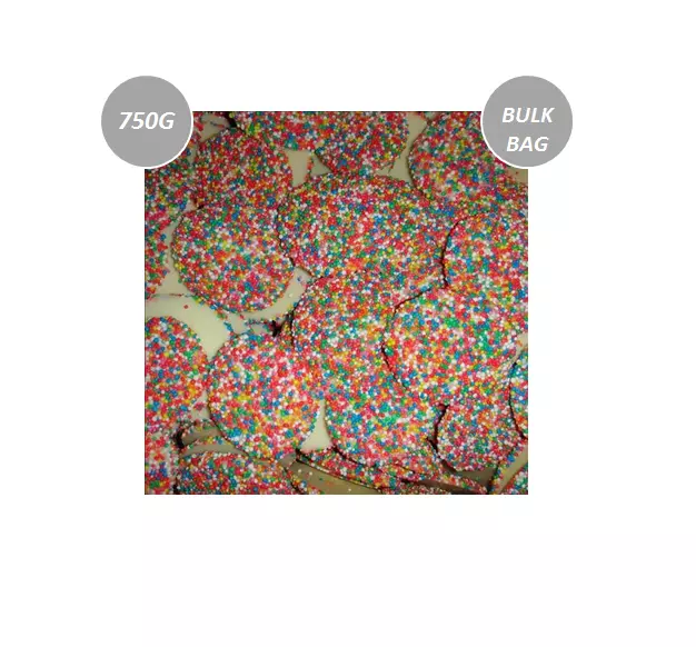 750G Bulk Bag Jumbo White Chocolate Speckles Chocolate Covered In Sprinkles