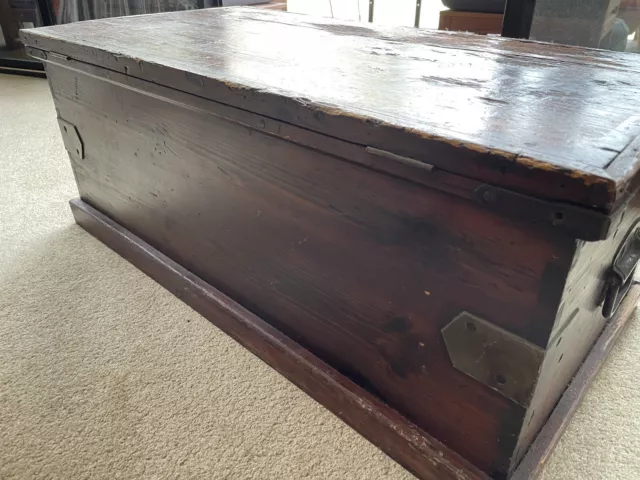 Antique Wooden Chest Blanket Box