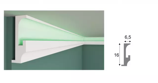 LED Band Profil Stuckleiste für indirekte Beleuchtung - Polysterol (EPS)