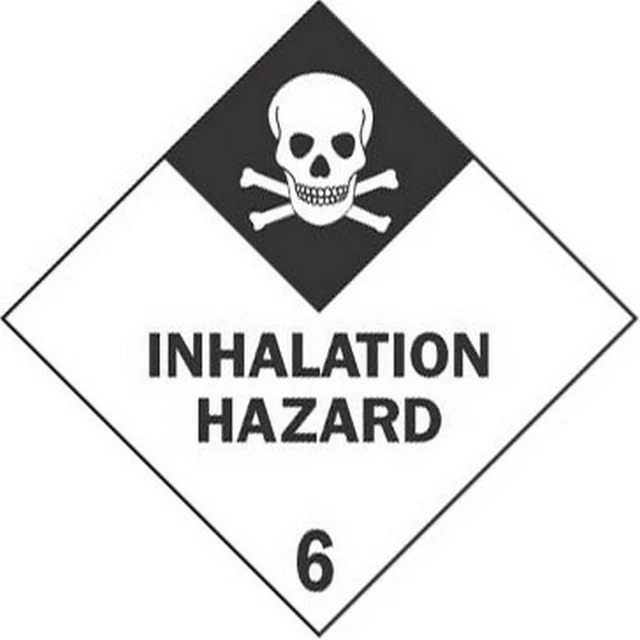 4" x 4" Inhalation Hazard D.O.T. Class 6 Hazard Labels (500 per Roll)