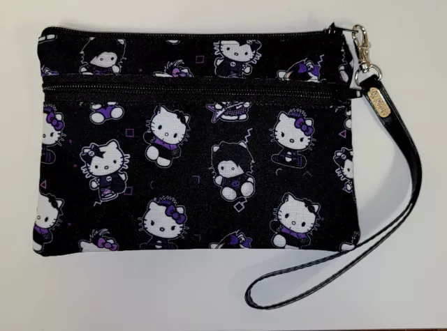 Hello Kitty Punkstars Gothic Emo Black Clutch Bag With Detachable Wrist Strap