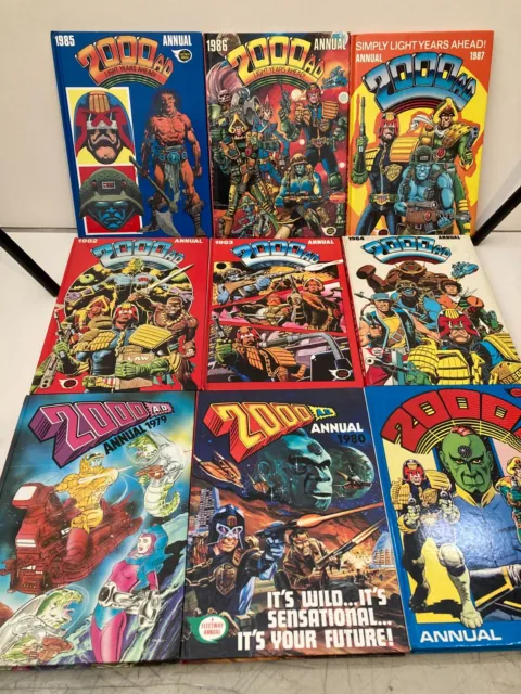 2000AD Annuals - Joblot x9 (1979 inclusive to 1987) Very Good Condition