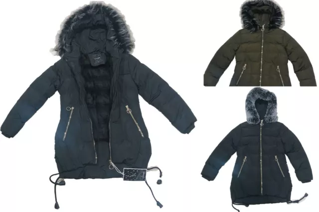 Chaqueta de Niños Niñas Capucha Infantil Parka Ocio Sudadera con Chica 8103