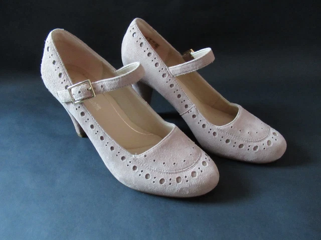 CLARKS DALIA MILLIE Light Blue Grey Nubuck Heels Mary Jane Shoes UK 4 D EU 37 24.99 PicClick UK