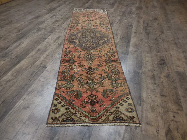 VINTAGE TURKISH HAND MADE GEOMETRIC ANATOLIAN VILLAGE MADE ORIENTAL RUG 2.3x8.3