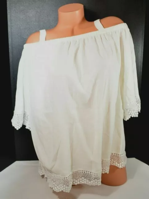 Women's Leani  Ivory Cold Shoulder Shirt Size XS NWT