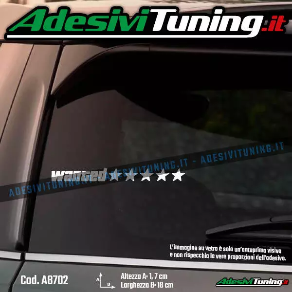 Adesivo Wanted Ricercato GTA Grand Theft Auto Sticker Decal Tuning