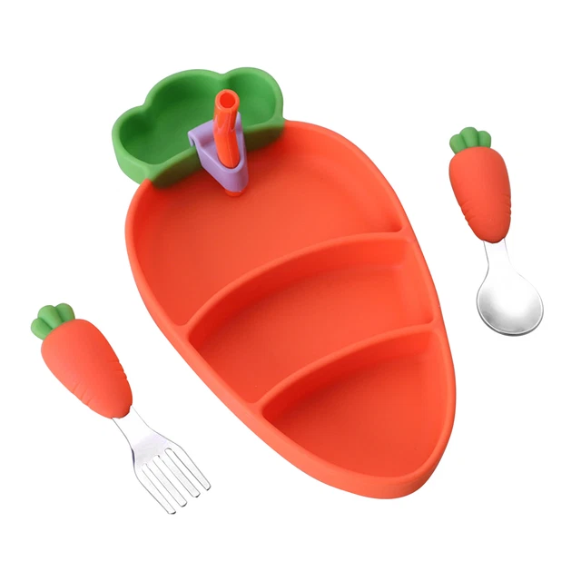 5pcs/set Baby Tableware Smooth Edge Anti-scald Toddle Training Tableware Set