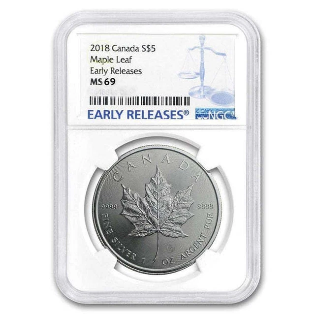 2018 Canadian 1 oz Silver Maple Leaf Coin NGC MS69 BU