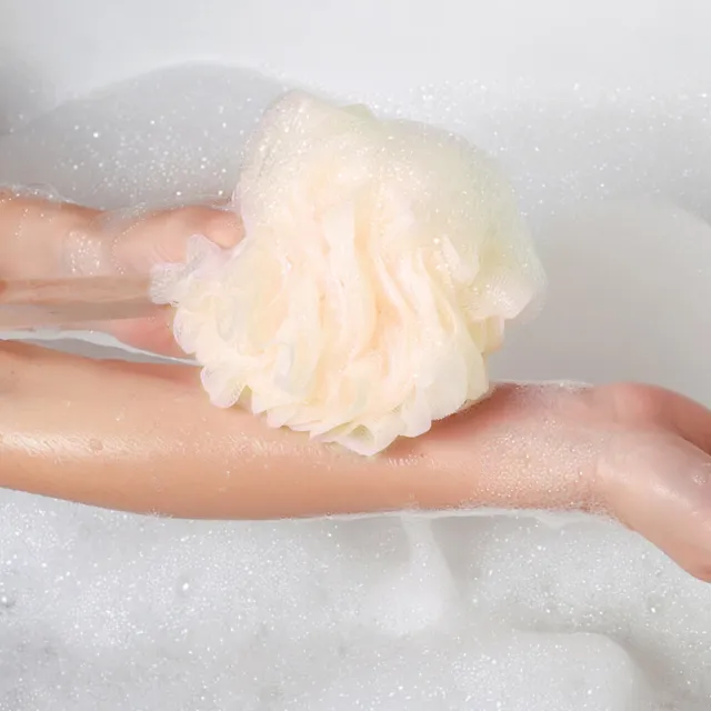 Shower Loofah Scrubber Bath Sponge Long Handle Exfoliating Back Brush Pouf Mesh