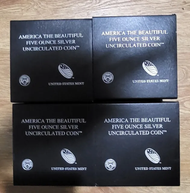 2017 America The Beautiful Five Ounce Silver Coins 24 Empty Boxes COAS!