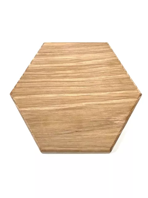 Solid Oak Hexagon Plaque Sign Blank Wooden Decoration Plinth Craft Stand