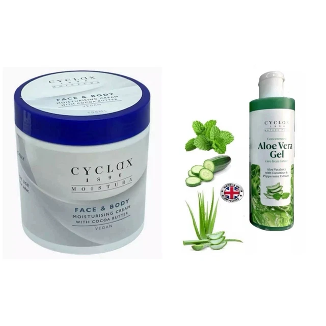 3 X CYCLAX Nature Pure Aloe Vera Revitalising Cream 300ml VEGAN FREE POST  10.99 - PicClick UK