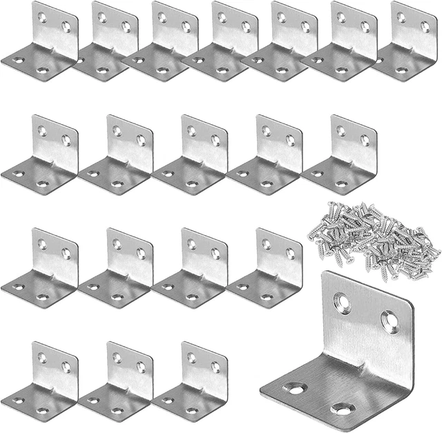 Squadrette Angolari 2 Pz Staffe Angolari, Squadretta Di Giunzione Angolare In Metallico, Staffe A L, Staffa Angolare A 90 Gradi, Connettore Angolare Metallico Per Angolo Sedia In Legno Mobili Nero (100 X - 6