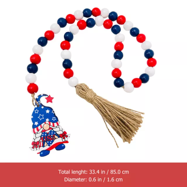 Collar de perlas de madera para el Día de la Independencia accesorios fotográficos