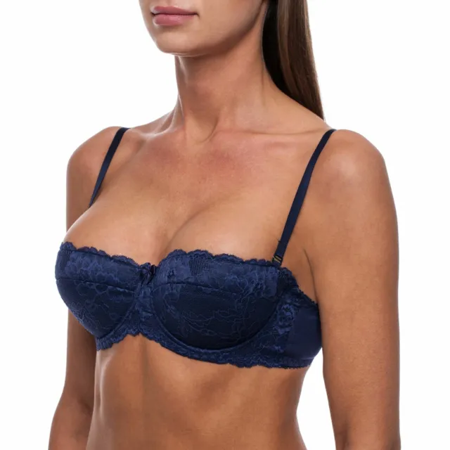 STRAPLESS PUSH UP Bra Multiway Sexy Balcony Lace Padded Plunge