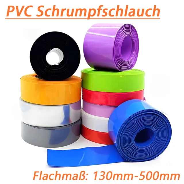 Akku Schrumpfschlauch PVC Schrumpfschlauch von 130mm-500mm Flachmaß, Farbwahl