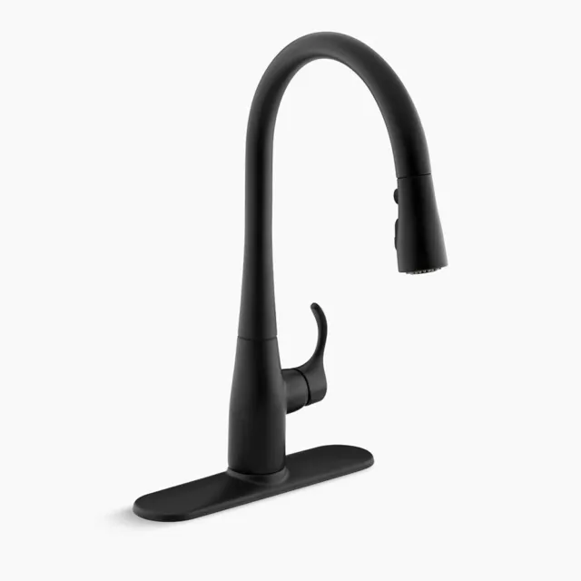 Kohler 596-BL Simplice Kitchen Sink Faucet w Pull Down Sprayer Matte Black