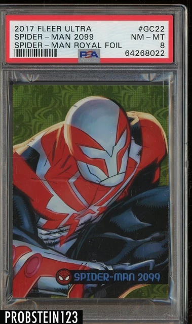 2017 Fleer Ultra Spider-Man Royal Foil #GC22 Spider-Man 2099 83/99 PSA 8 NM-MT