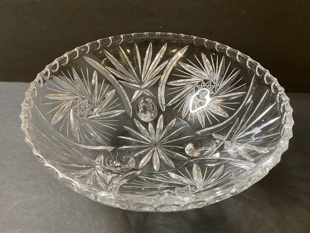 Antique Abp American Brilliant Period Cut Glass Dish Bowl 9.5”