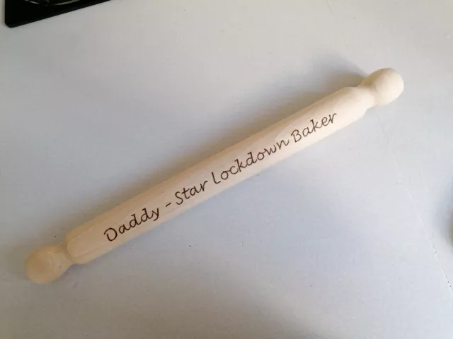 Personalised Hand Engraved Rolling Pin Baker Gift Birthday Bake Off