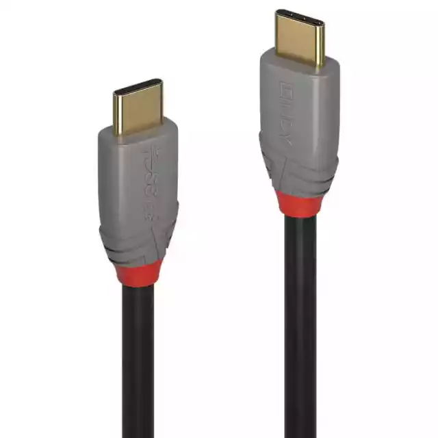 Lindy 0.5m USB 3.2 Type C to C Cable 20Gbps 5A PD Anthra Line. Cable length: ...