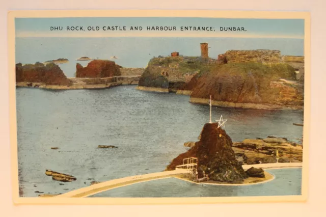 UK England UK AK Dunbar 1930-1940s Dhu Rock Old Castle Harbour +++