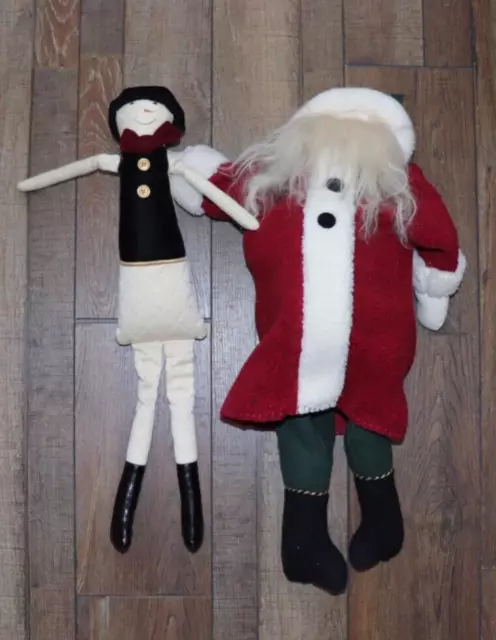 Woof & Poof Santa Claus Christmas Red Hat White Beard and Snow Woman