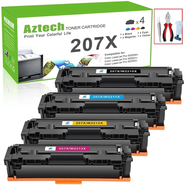 Toner für HP 207X / 207A LaserJet Pro MFP M283FDW M283FDN M282NW Mit/Kein Chip