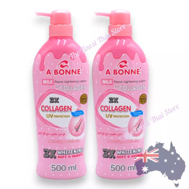 A Bonne Milk Power Lightening Body Lotion 500ml pack of 2 bottles.