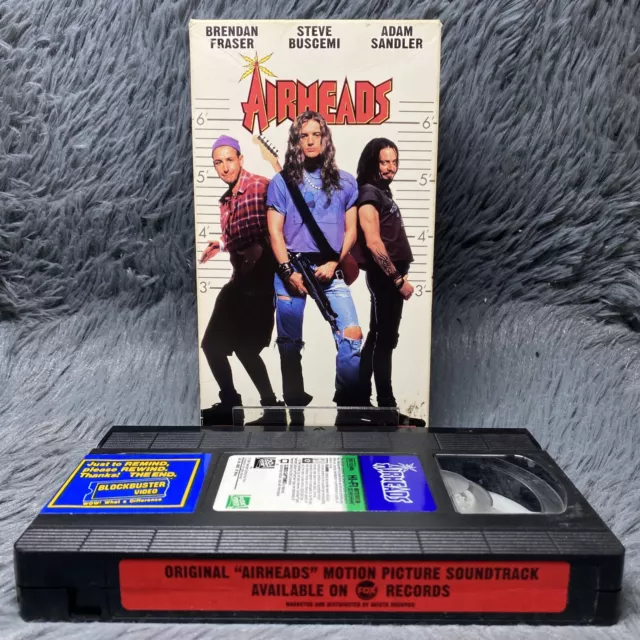 AIRHEADS VHS 1994 Tape Adam Sandler Brendan Fraser Steve Buscemi Rare ...