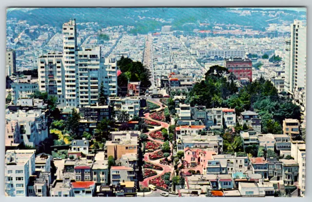 c1960s Lombard Street San Francisco California Windy Vintage Postcard