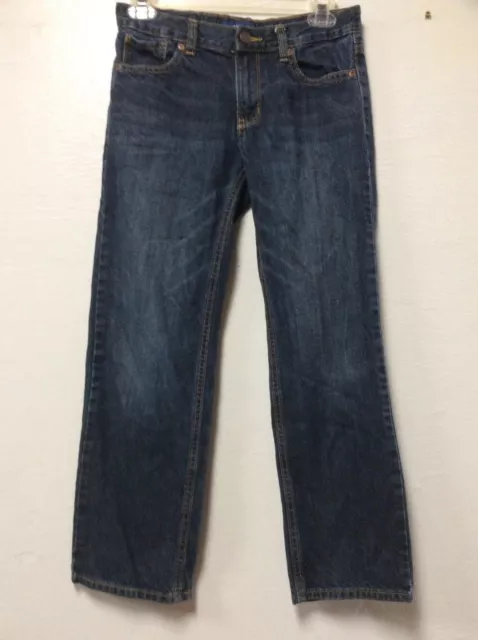 Old Navy Boys Jeans Size 10 Husky Blue Button Adjustable Elastic Waist 199