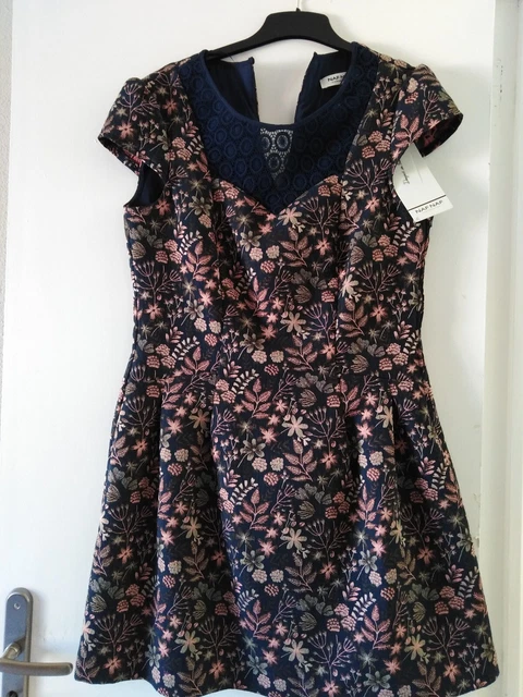 Robe Cocktail Noire Avec Dentelle Naf Naf - Taille 42 - Neuve Avec étiquettes - Longueur Genou