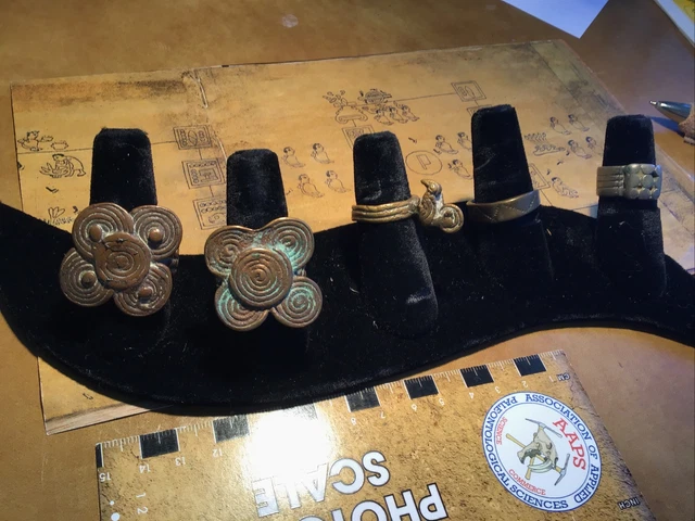 5 ANILLOS antiguos de África Occidental de colección = estado de sello tipo 1800-1900 lote 4
