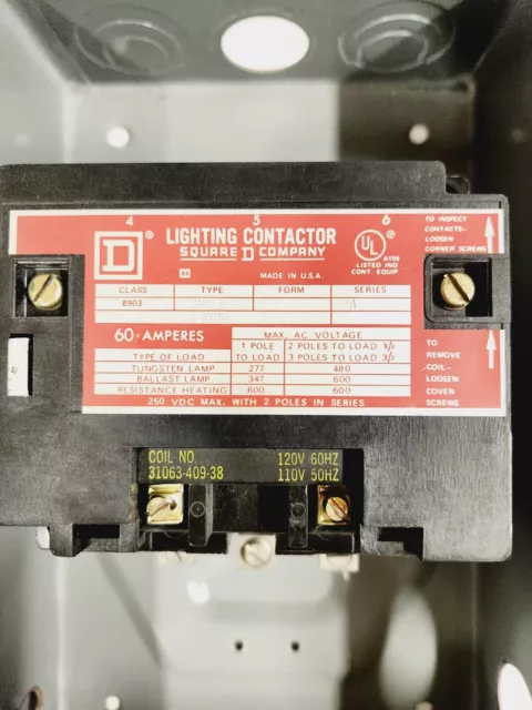 Square D Lighting Contactor 60 Amp Lu Encl