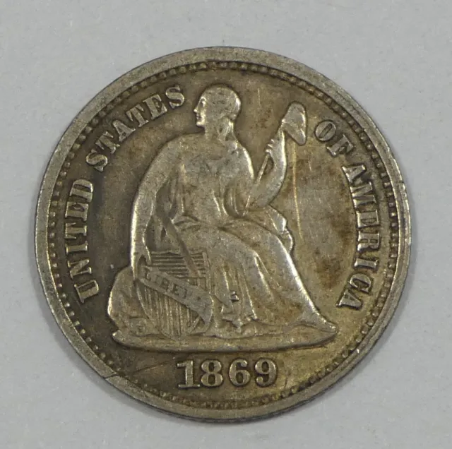 BARGAIN 1869-S Liberty Seated Half Dime EXTRA FINE Silver 5c