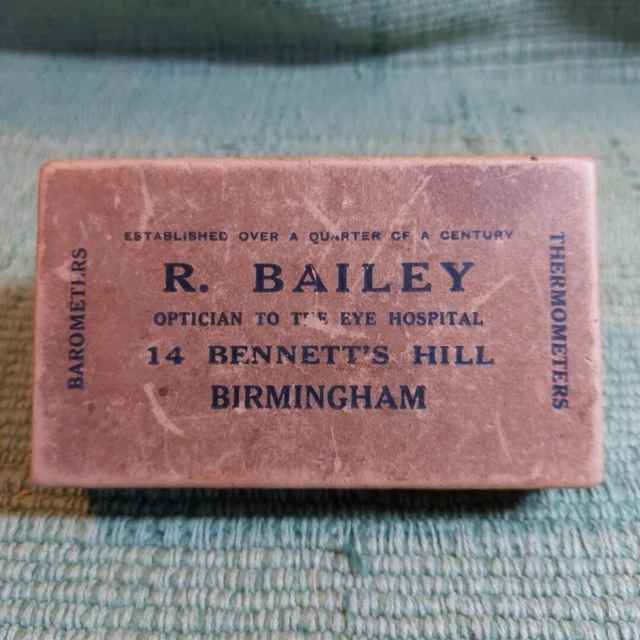 Antique Cardboard Advertising Box - Opticians Equipment - Birmingham Maker