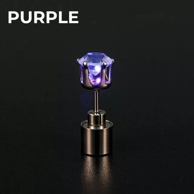 1 Pairs Light Up LED Bling Crystal Ear Studs Earrings Jewelry for Dance Party